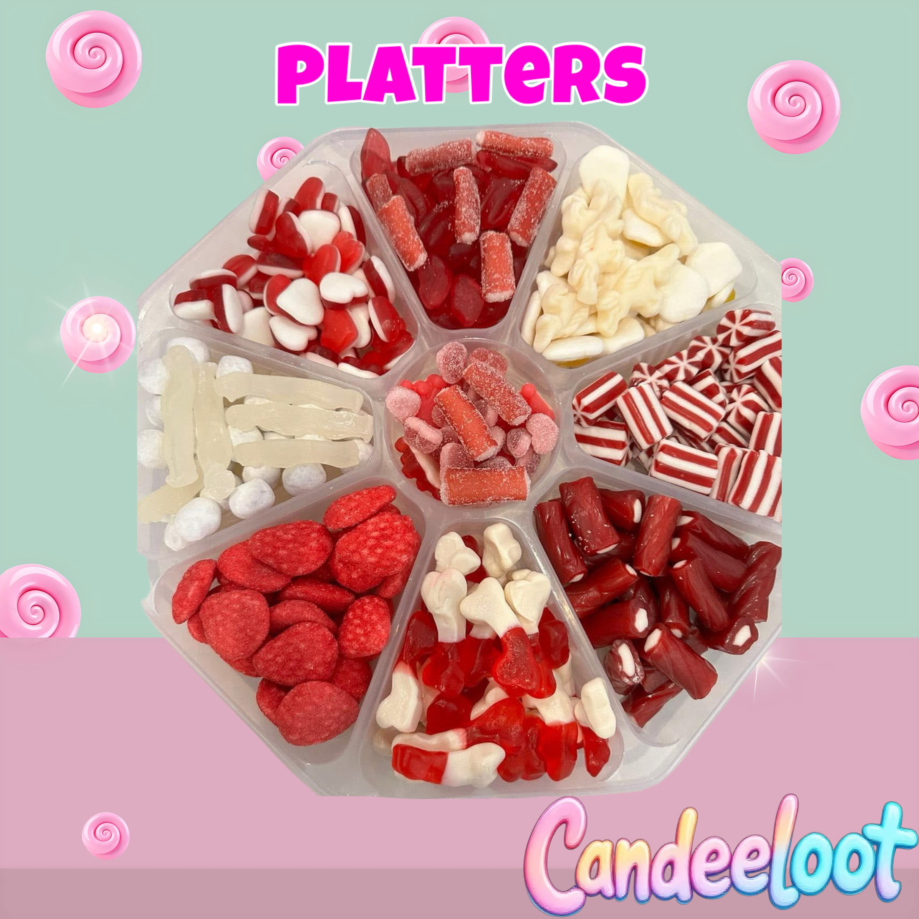 LARGE 9 SECTION PLATTER