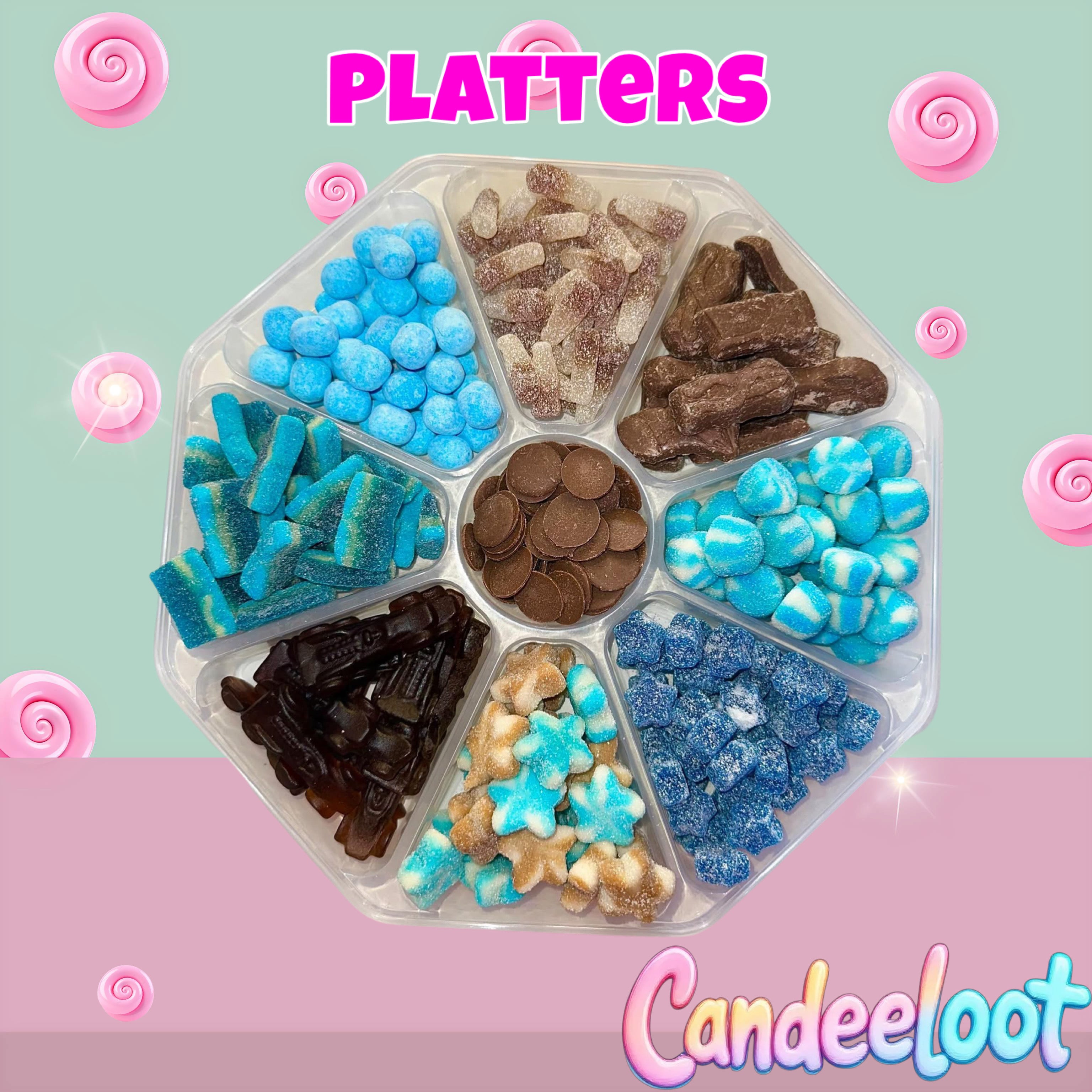 LARGE 9 SECTION PLATTER