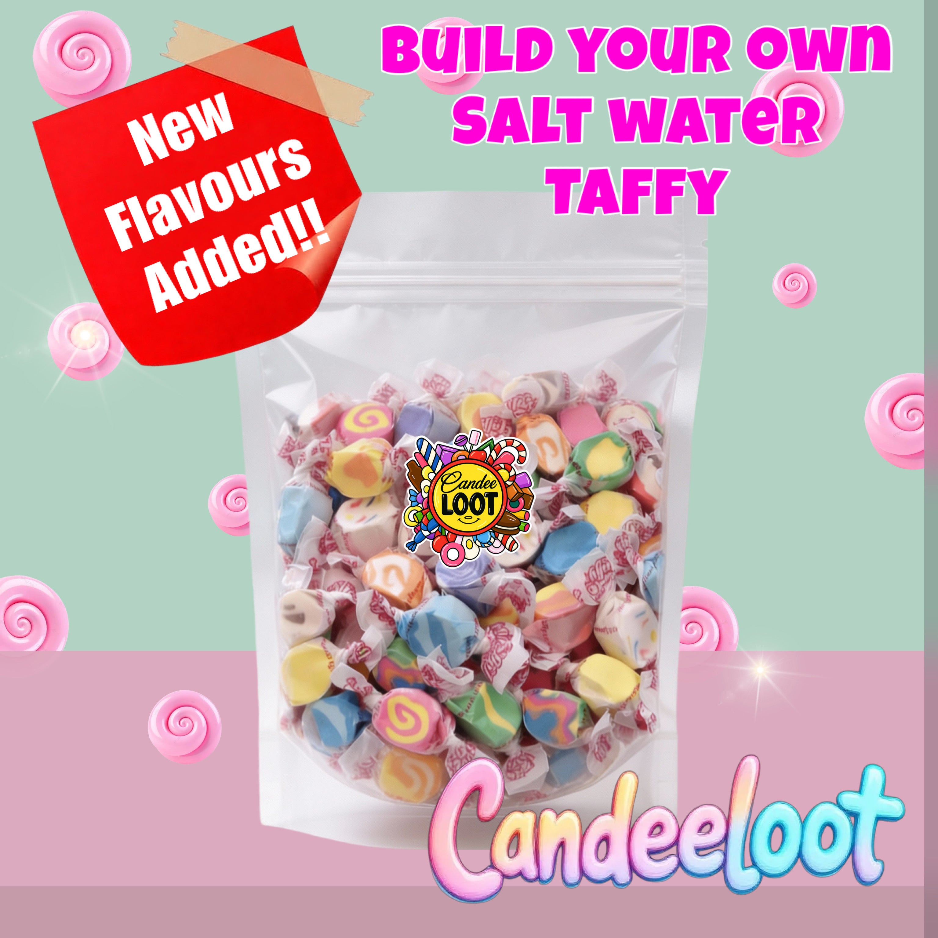 BUILD YOUR OWN SALT WATER TAFFY 100G PER OPTION