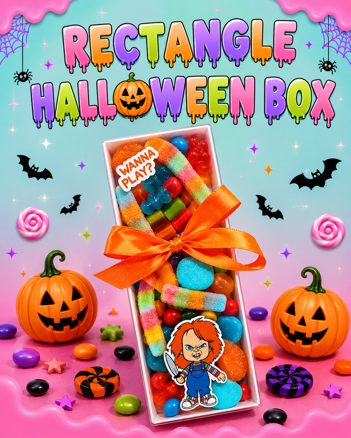 RECTANGLE HALLOWEEN BOX-approx 750G