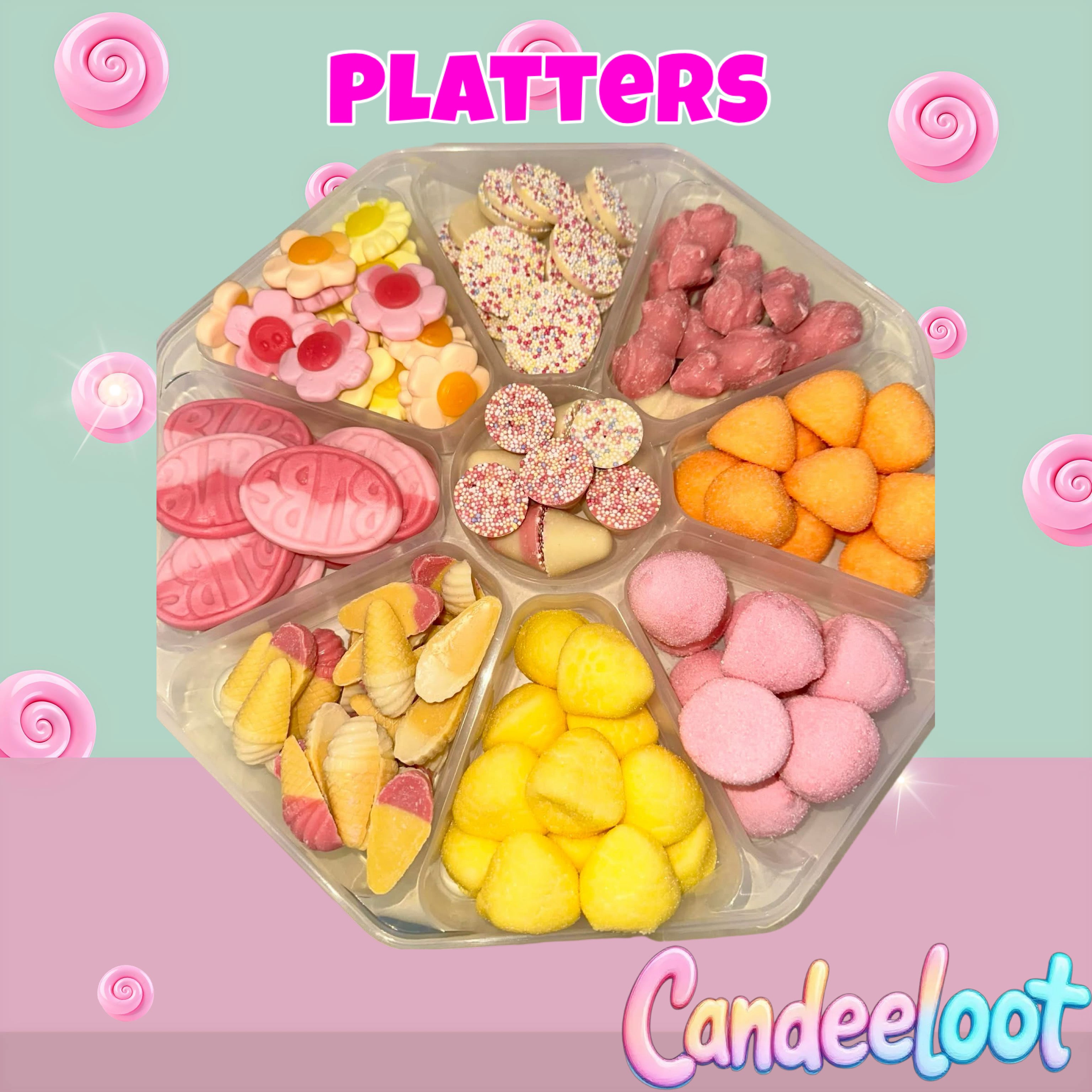 LARGE 9 SECTION PLATTER