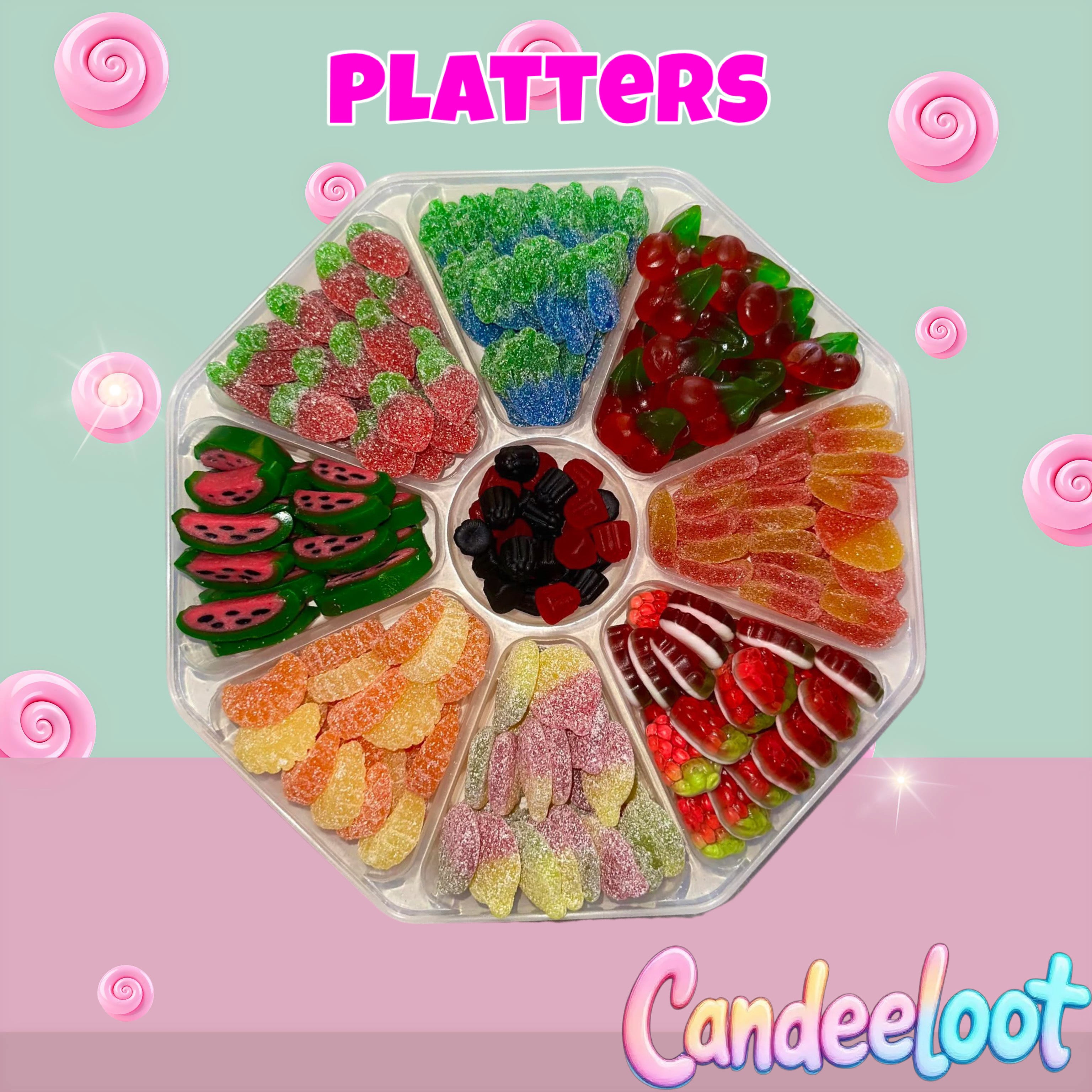 LARGE 9 SECTION PLATTER