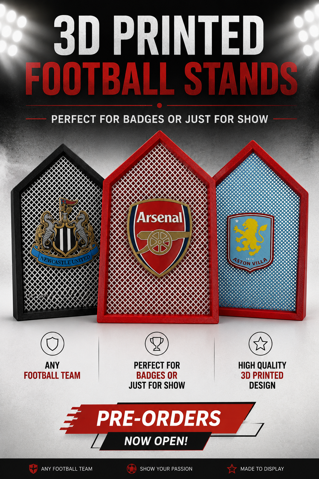 3D printed football badge display