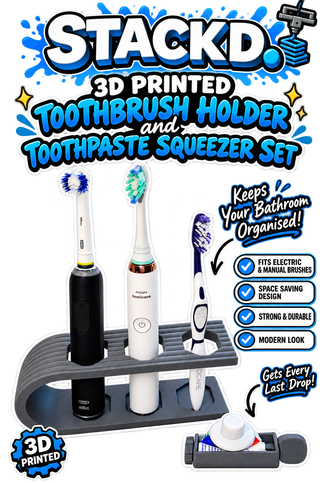TOOTHBRUSH ACCESSORIES-3D printed