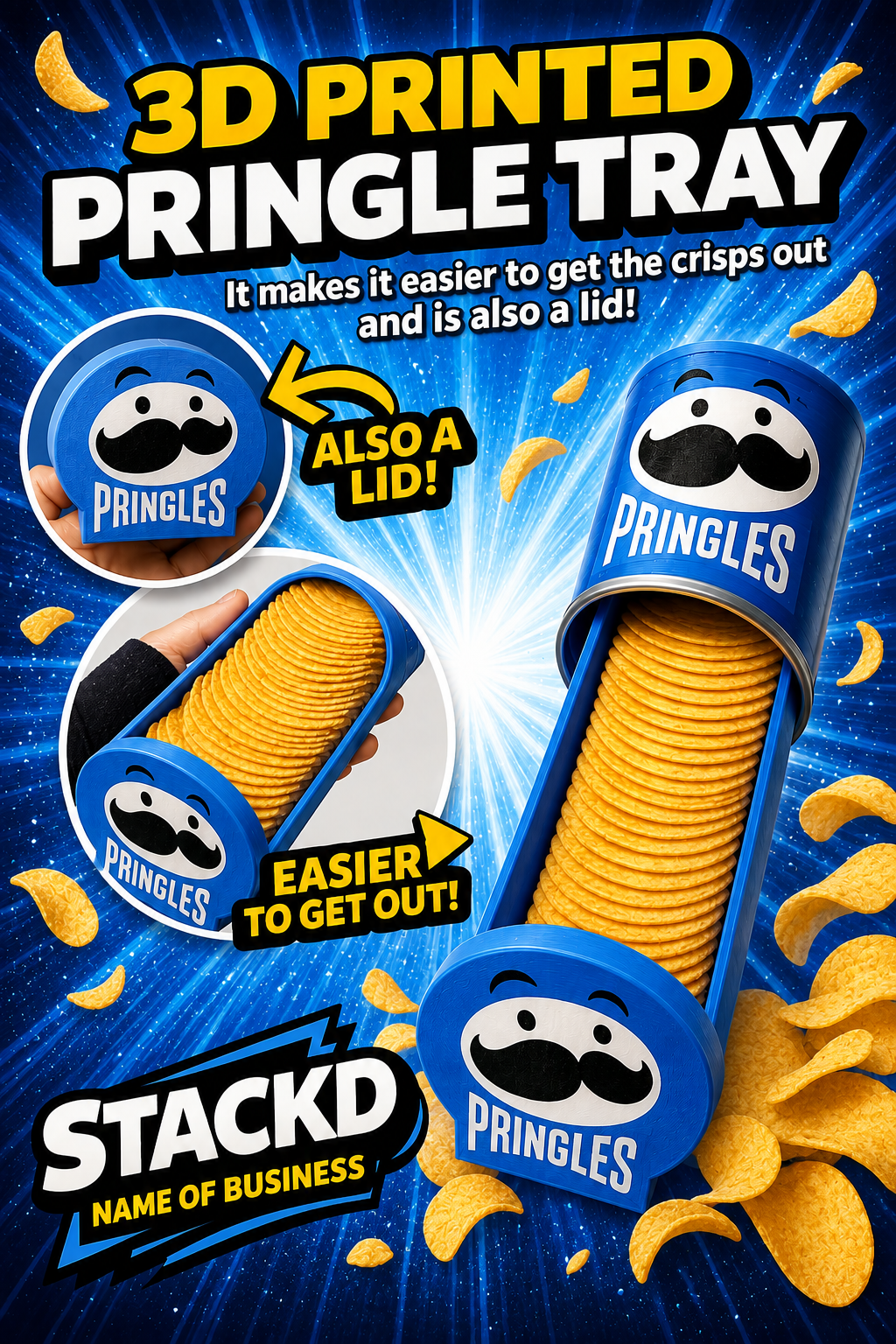 PRINGLE TRAY/LID -3D PRINTED