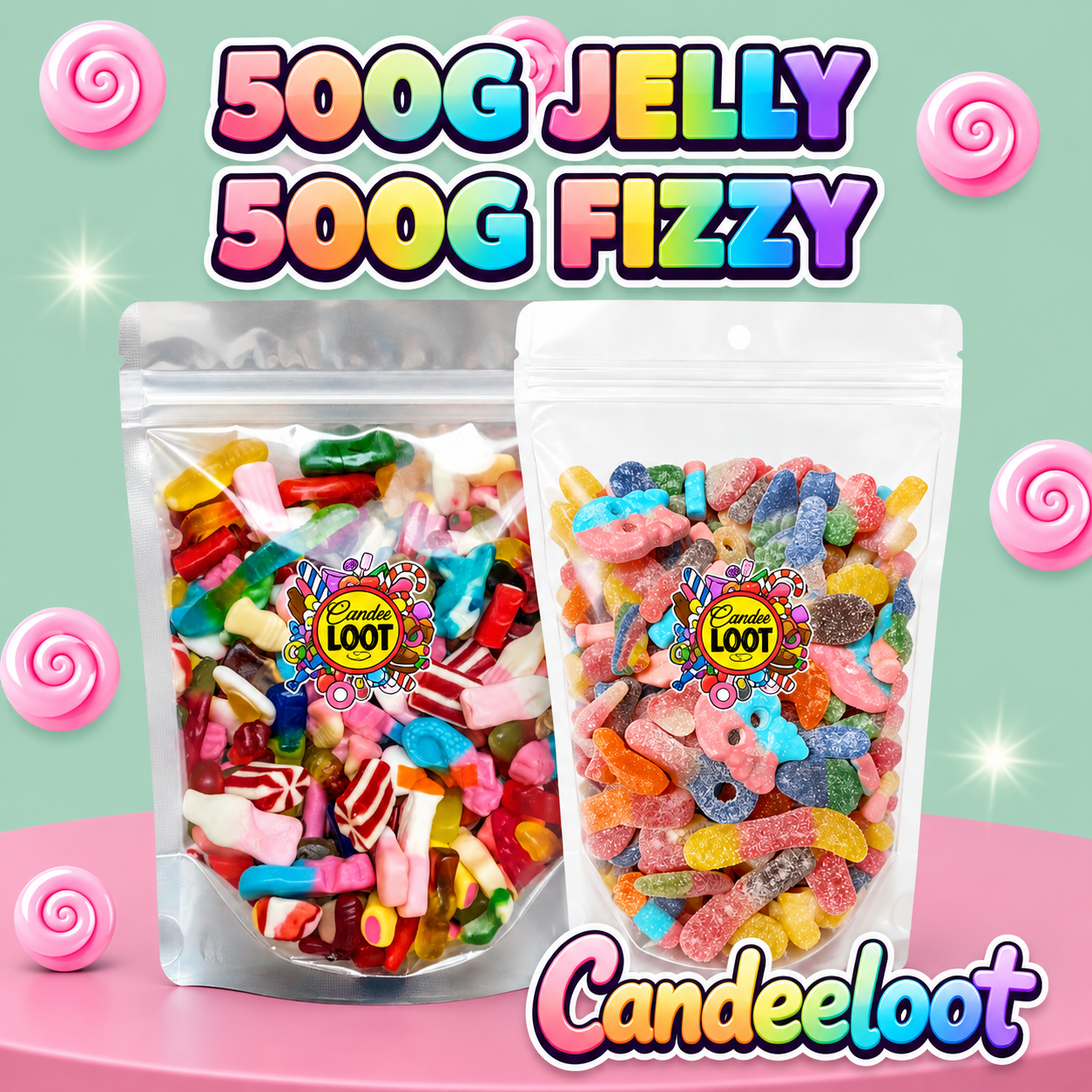 500G Random fizzy & 500G jelly (No choosing)
