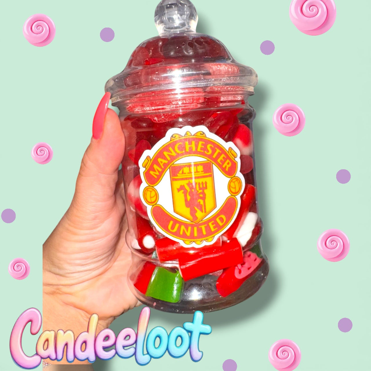FOOTBALL THEMED JARS 250g- (leave a note for badge)